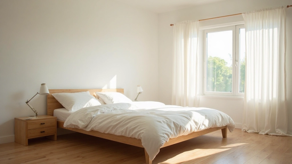 シンプルな寝室レイアウト図、ベッドの配置、余白の活用、採光計画、家具配置の基本原則