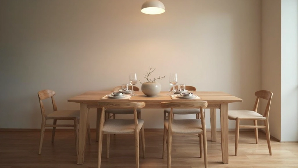 ダイニングテーブル、天然木、ウォルナット色、複数の椅子、照明、食事風景